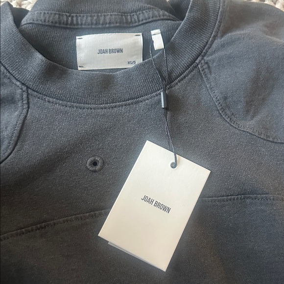 JOAH BROWN Vintage Panel Oversize LS Charcoal Necklace Shirt XS NWT - Picture 16 of 16